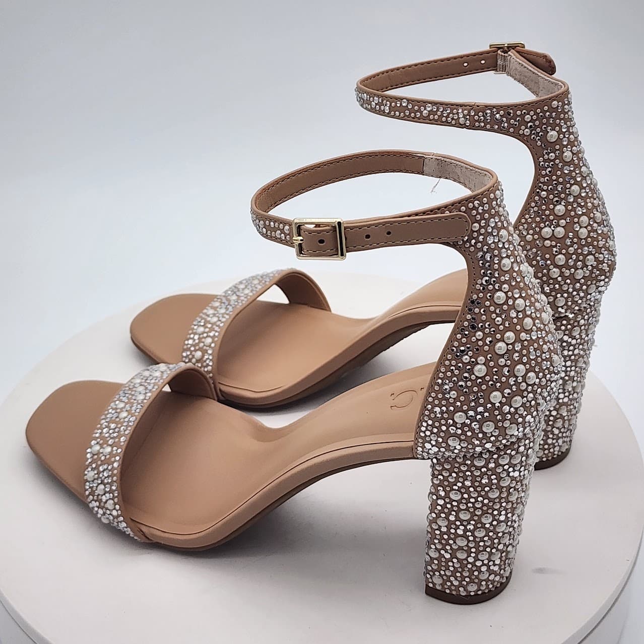 I.N.C. International Concepts Pearl Bling Block Heel Sandals Women's Size 10.5M - Thumbnail 4
