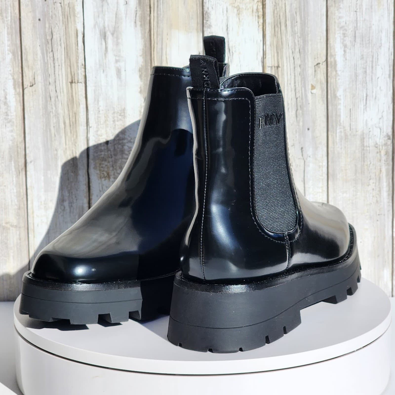 NEW - DKNY Women's Senni Chelsea Lug Boots - Size 11 - Black - Thumbnail 4