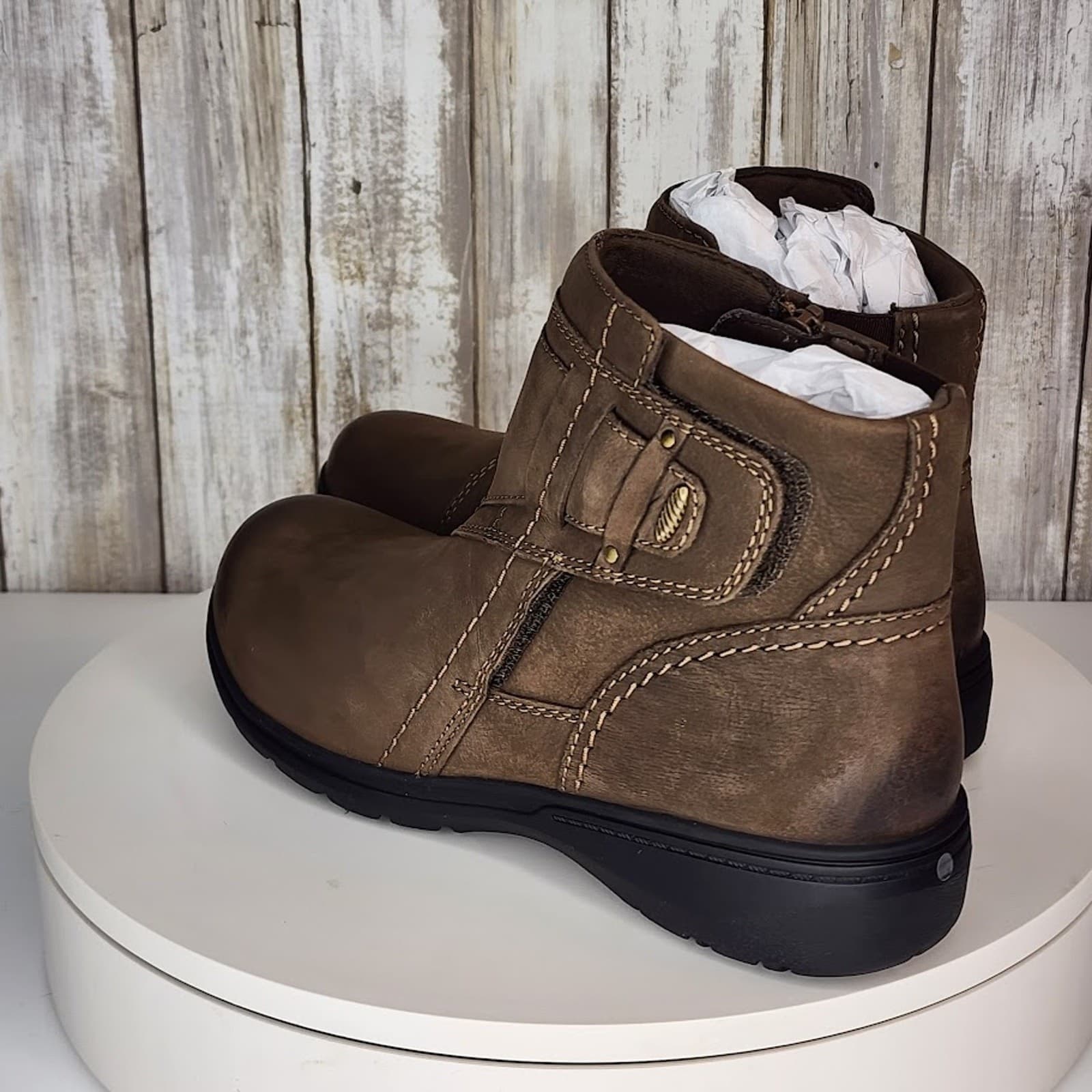Clarks Women's Carleigh Style Mushroom Nubuck Ankle Boots - Size 7 M - Thumbnail 5