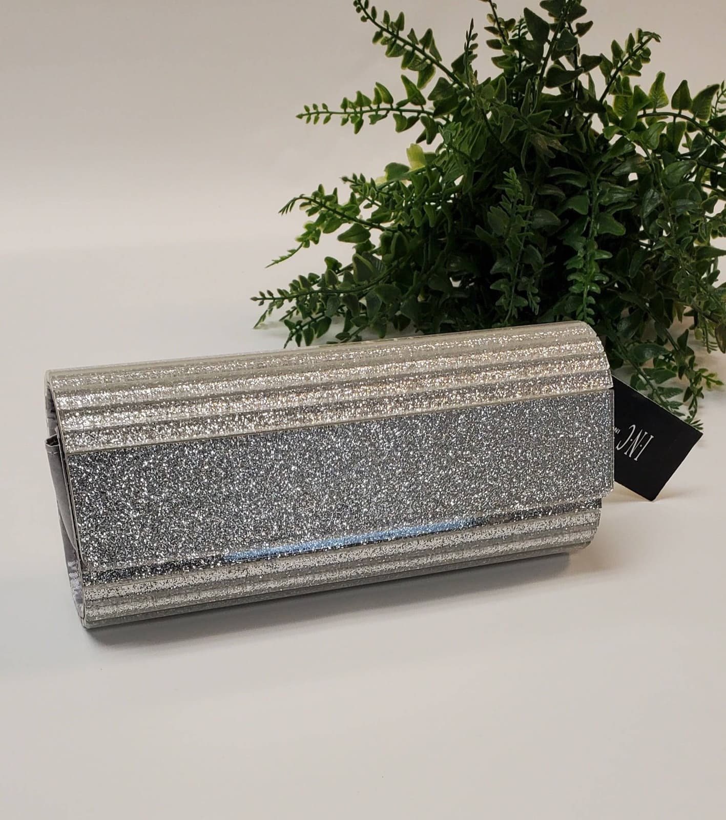 INC International Concepts Marietta Elongated Glitter Clutch - Thumbnail 2