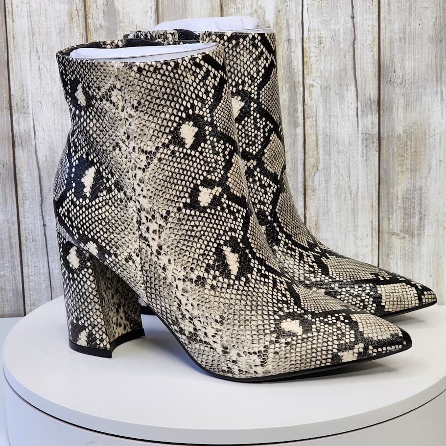 NEW - Marc Fisher Women's Greneda Snake Block Heel Ankle Booties - Size 7 M - Thumbnail 2