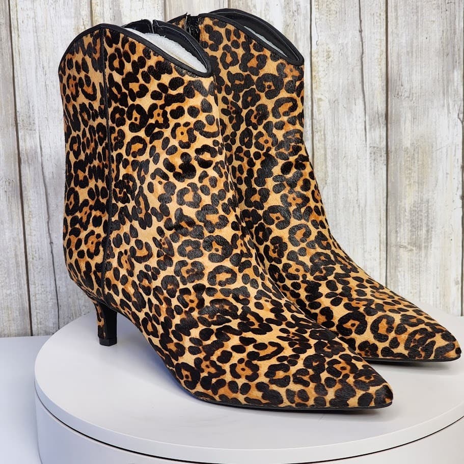 NEW - On 34th Aatira Leopard Tulip Booties - Size 7 M - Thumbnail 9