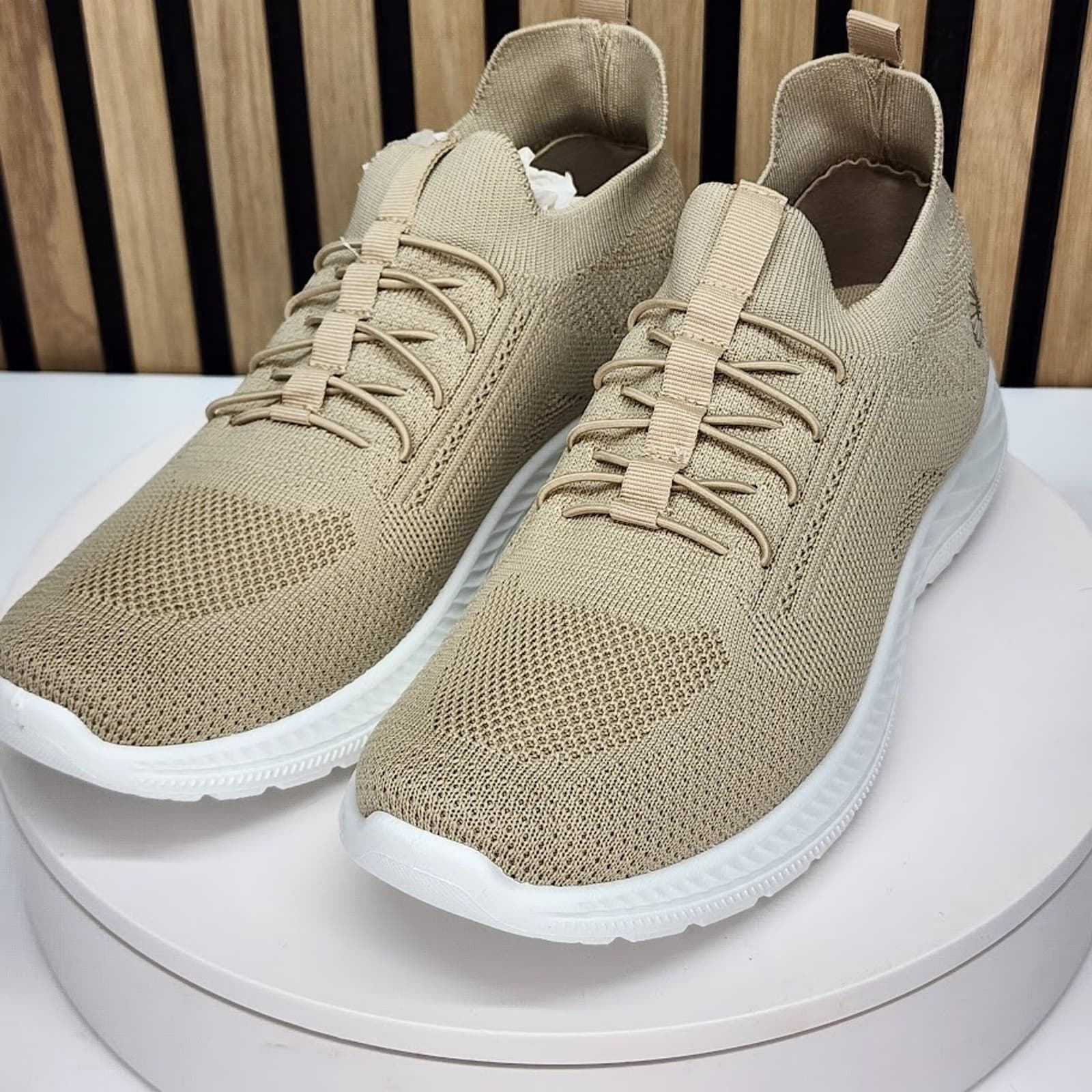 NEW - Akademiks Flux Men’s Tan Sneakers Casual Lace Up Comfort Shoes - Size 8 M - Thumbnail 4