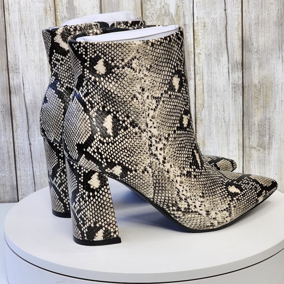 NEW - Marc Fisher Women's Greneda Snake Block Heel Ankle Booties - Size 7 M - Thumbnail 3