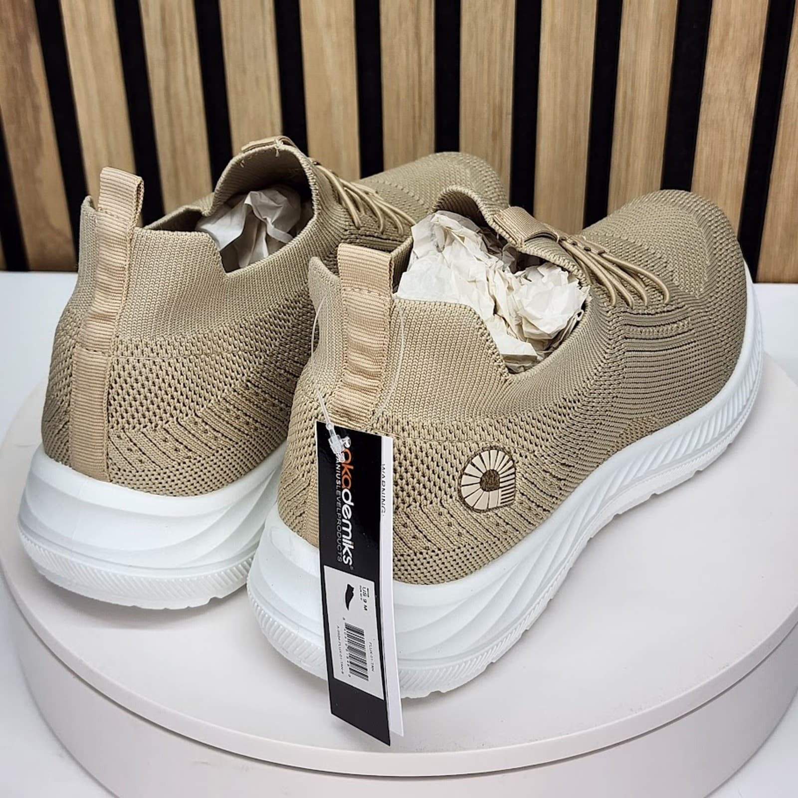 NEW - Akademiks Flux Men’s Tan Sneakers Casual Lace Up Comfort Shoes - Size 8 M - Thumbnail 2