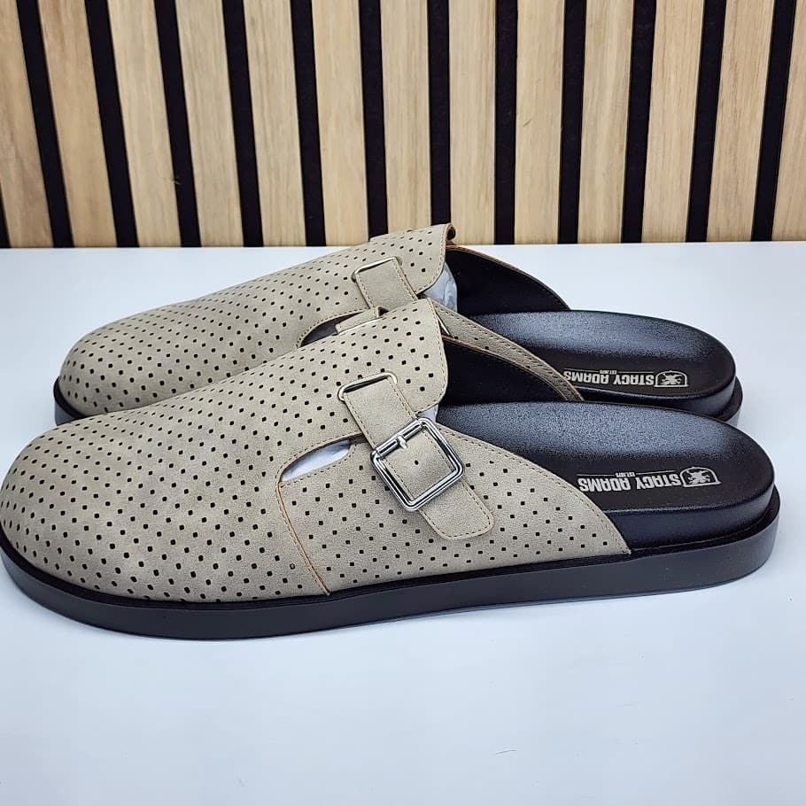 NEW - Stacy Adams Men’s Tan Buckle Slides Casual Slip On Mule Shoes - Size 13 M - Thumbnail 3