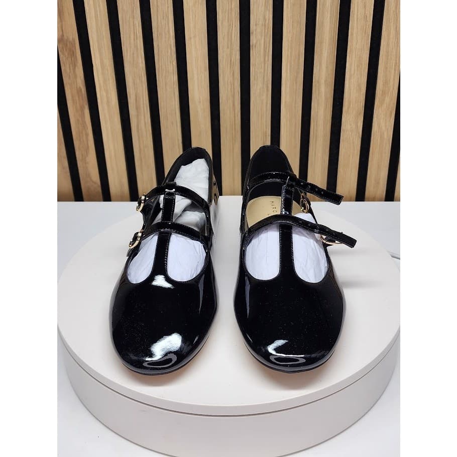 NEW - Marc Fisher Women’s Leather T-Strap Flats Double Buckle Shoes - Size 10 - Thumbnail 5