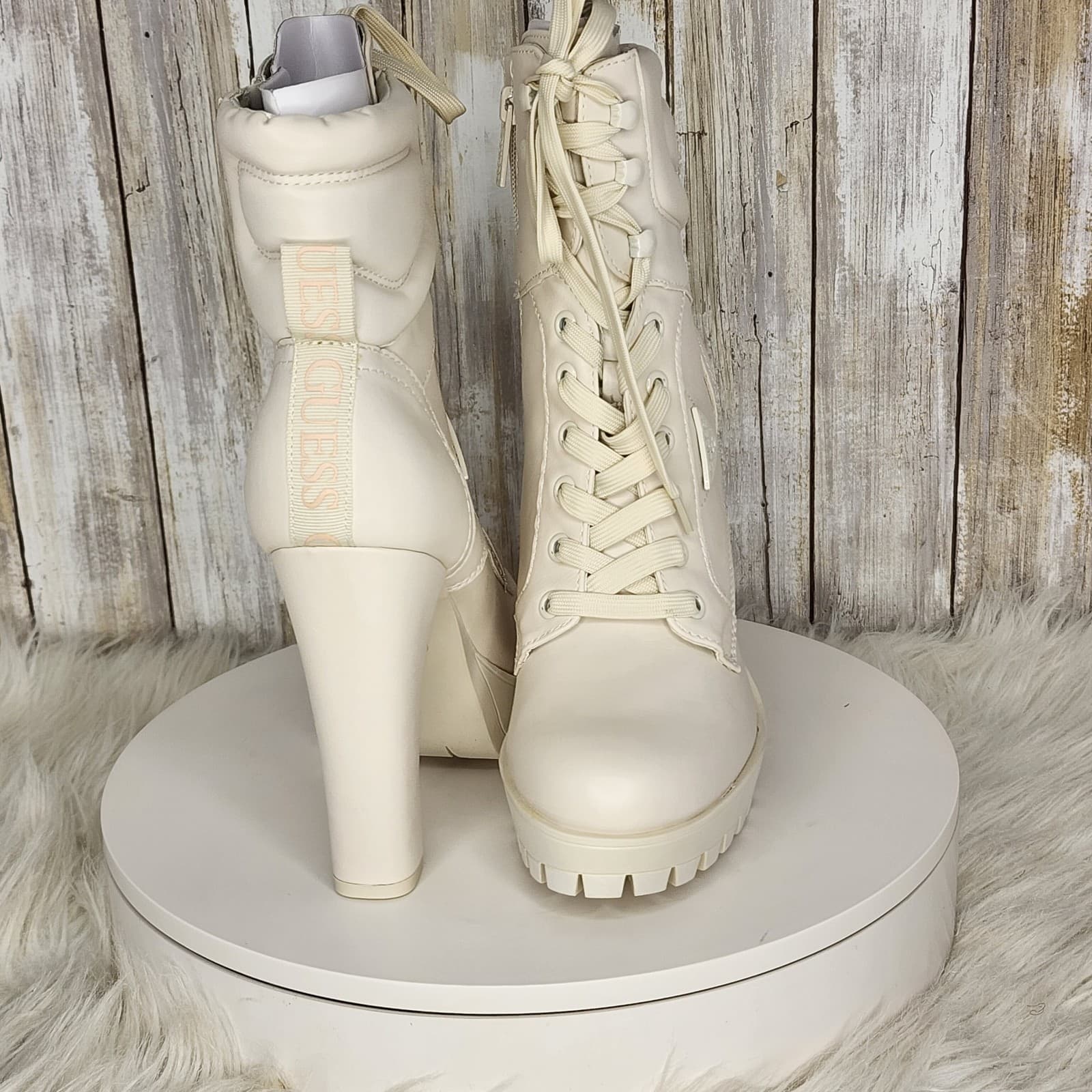 GUESS Women's Tanisa Heeled Lace-Up Platform Hikers Booties - Size 8.5 M - Thumbnail 6