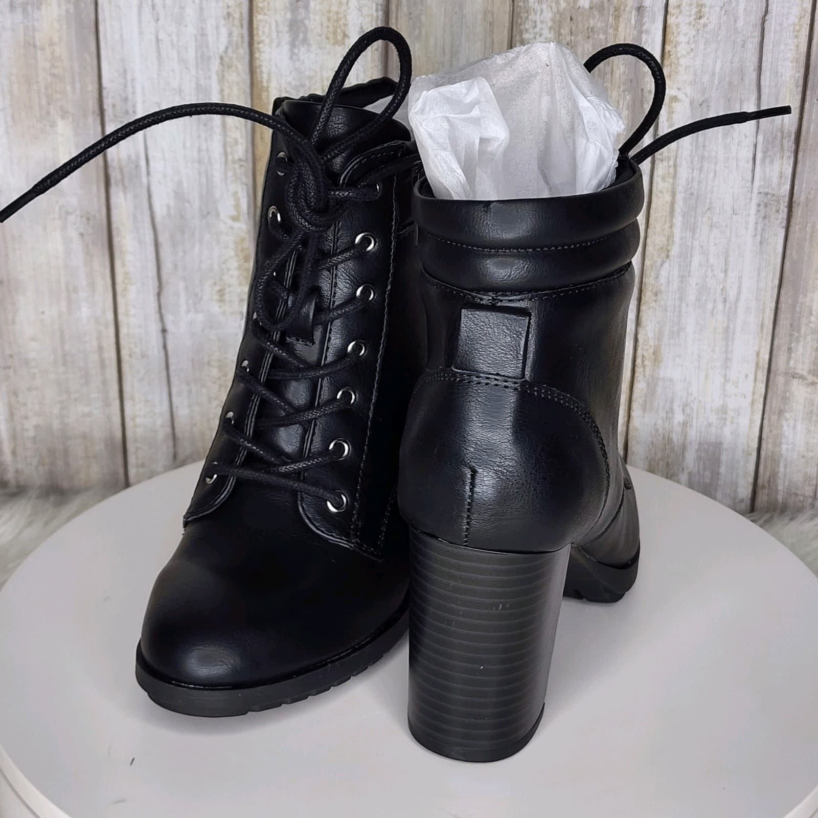 Style & Co Laurellee Lace-Up Dress Booties Black - Size 5.5 - Thumbnail 5