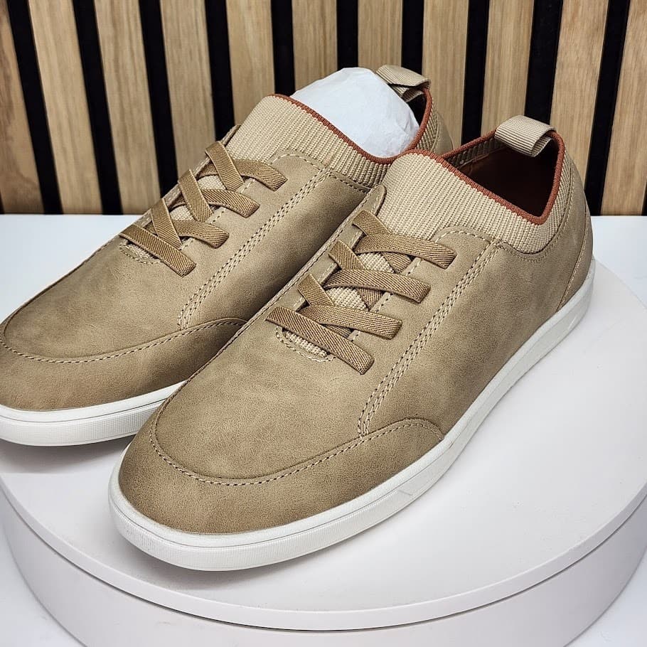 New - Alfani Carson Men’s Taupe Sneakers Casual Lace Up Shoes - Size 8.5 M - Thumbnail 4