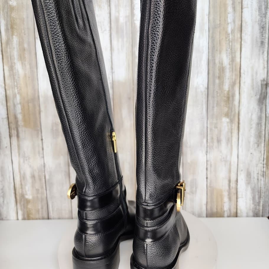 NEW - Vince Camuto Women's Gini Buckled Knee-High Riding Boots - Size 8M Black - Thumbnail 4