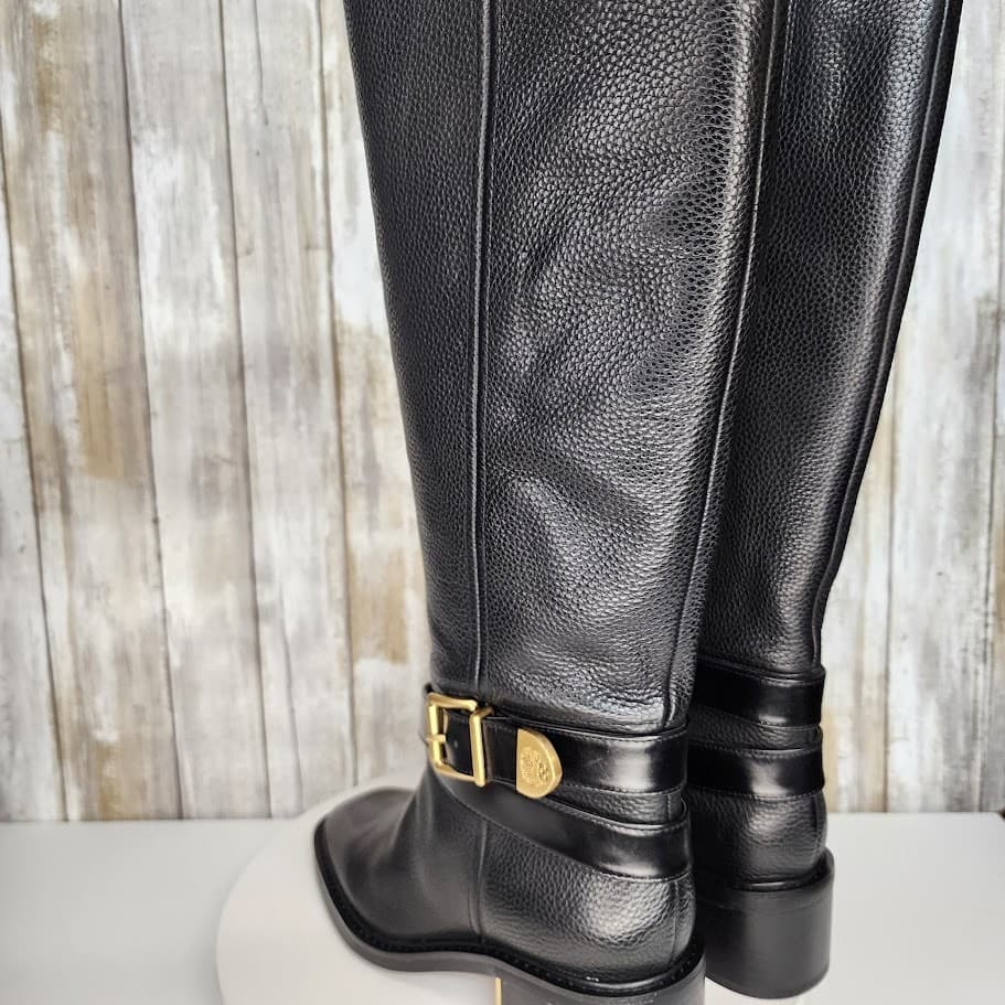 NEW - Vince Camuto Women's Gini Buckled Knee-High Riding Boots - Size 8M Black - Thumbnail 5