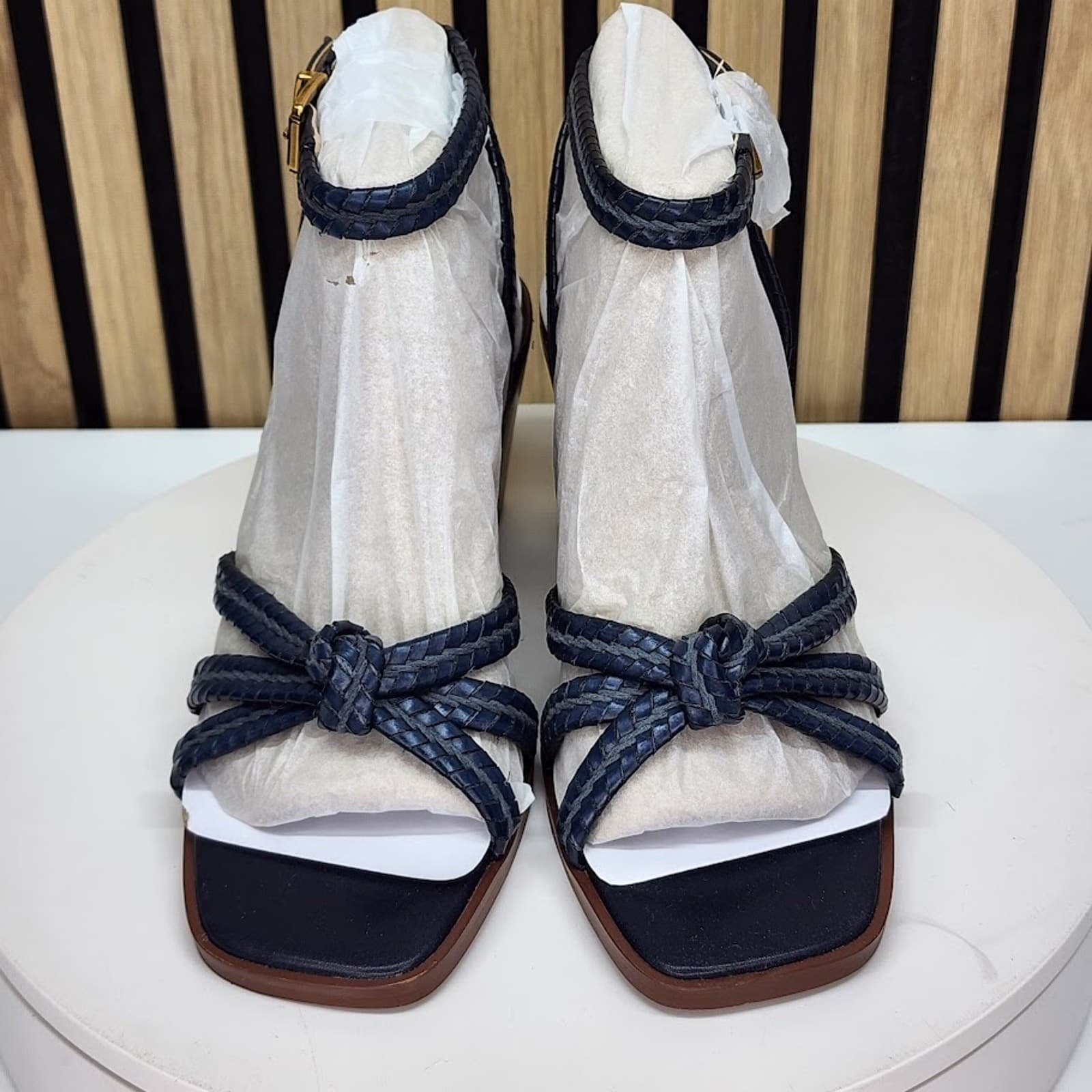 NEW - Giani Bernini Renaee Women’s Navy Woven Block Heel Sandals - Size 8 M - Thumbnail 7