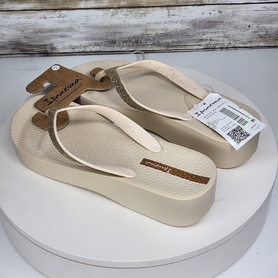 NEW - Ipanema Ipa Glitter Wedge Women’s Flip Flop Sandals Sparkle Size 8 - Thumbnail 3