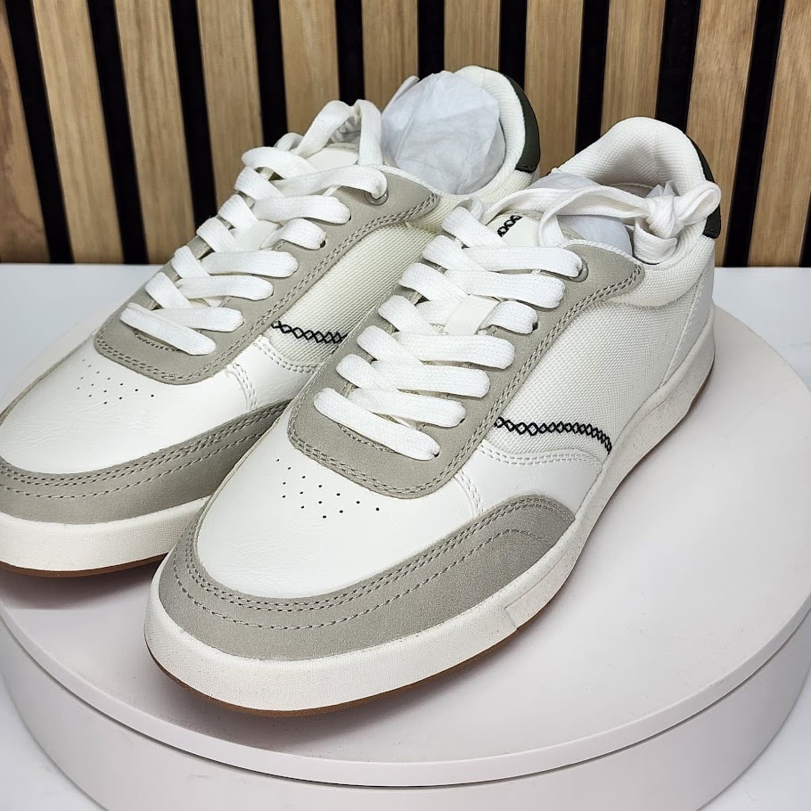 NEW - Club Room Dawson Men’s White Sneakers Casual Lace Up Shoes - Size 7.5 - Thumbnail 4