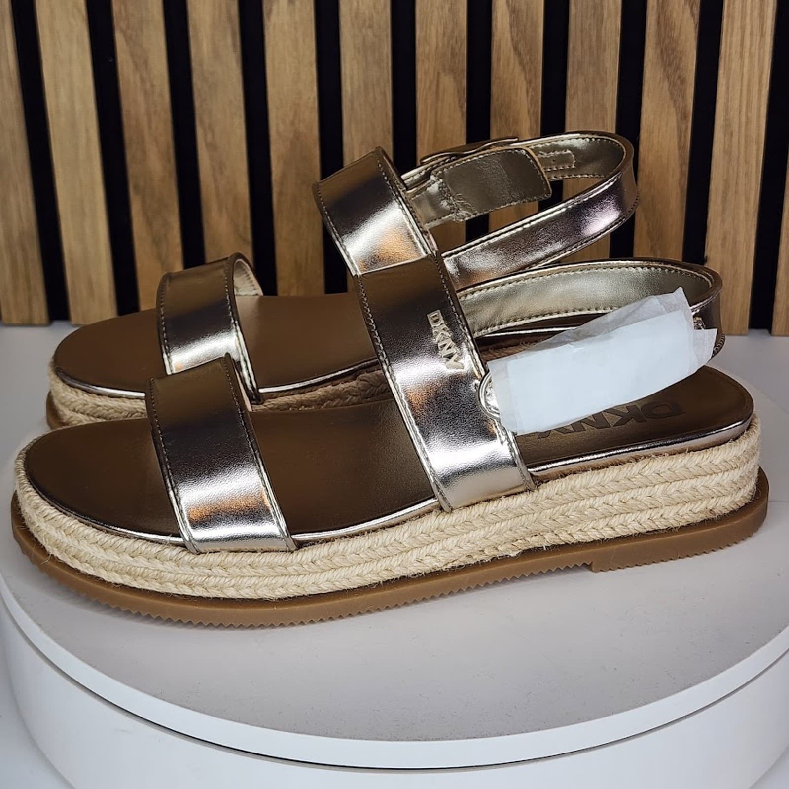 NEW - DKNY Bernae Women’s Slingback Sandals Champagne - Size 5.5 M - Thumbnail 6