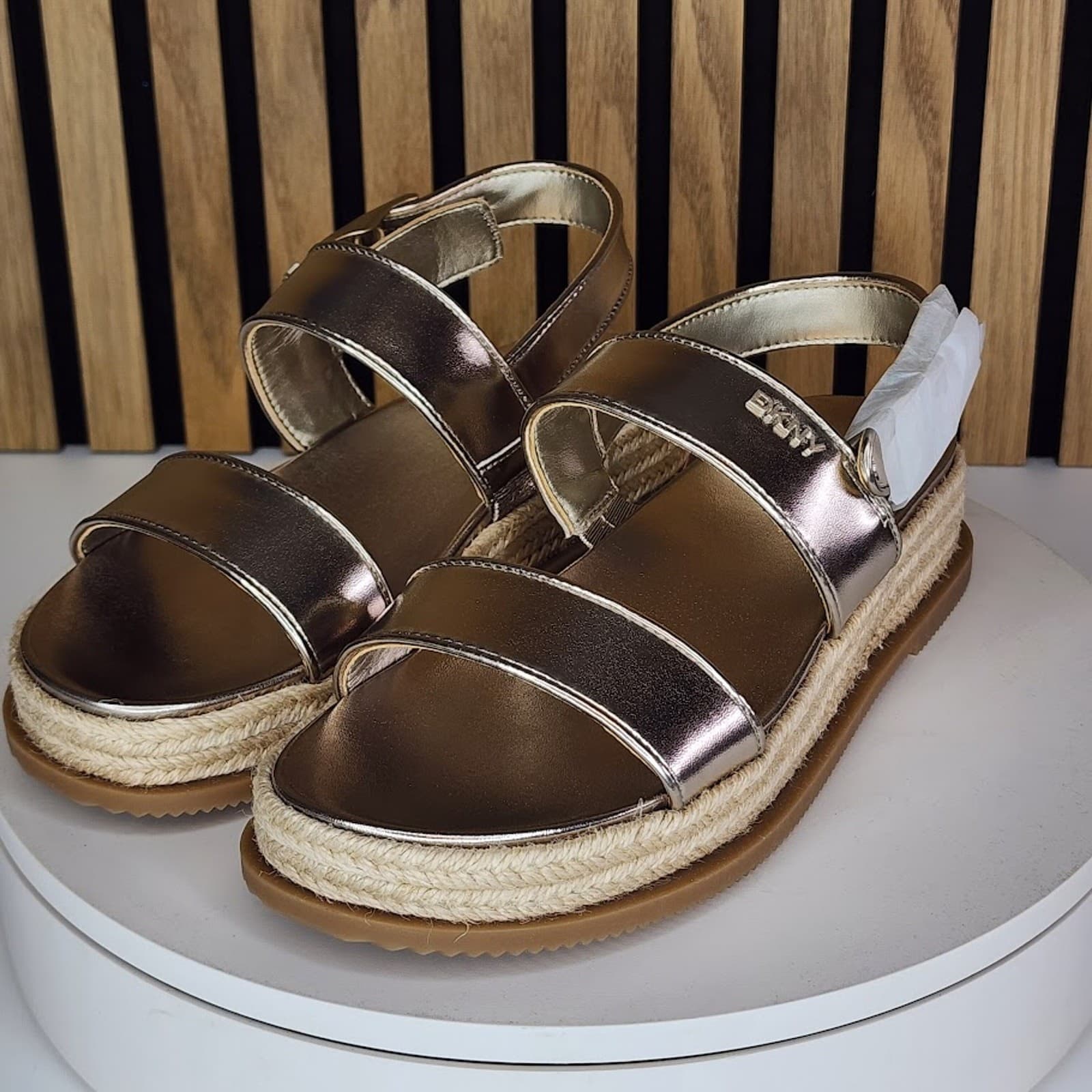NEW - DKNY Bernae Women’s Slingback Sandals Champagne - Size 7.5 M - Thumbnail 7
