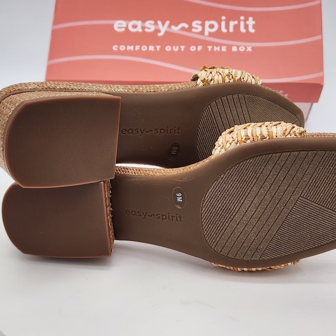 NEW - Easy Spirit Gatlin Natural Raffia Slide Sandals Women's Size 9M - Thumbnail 8