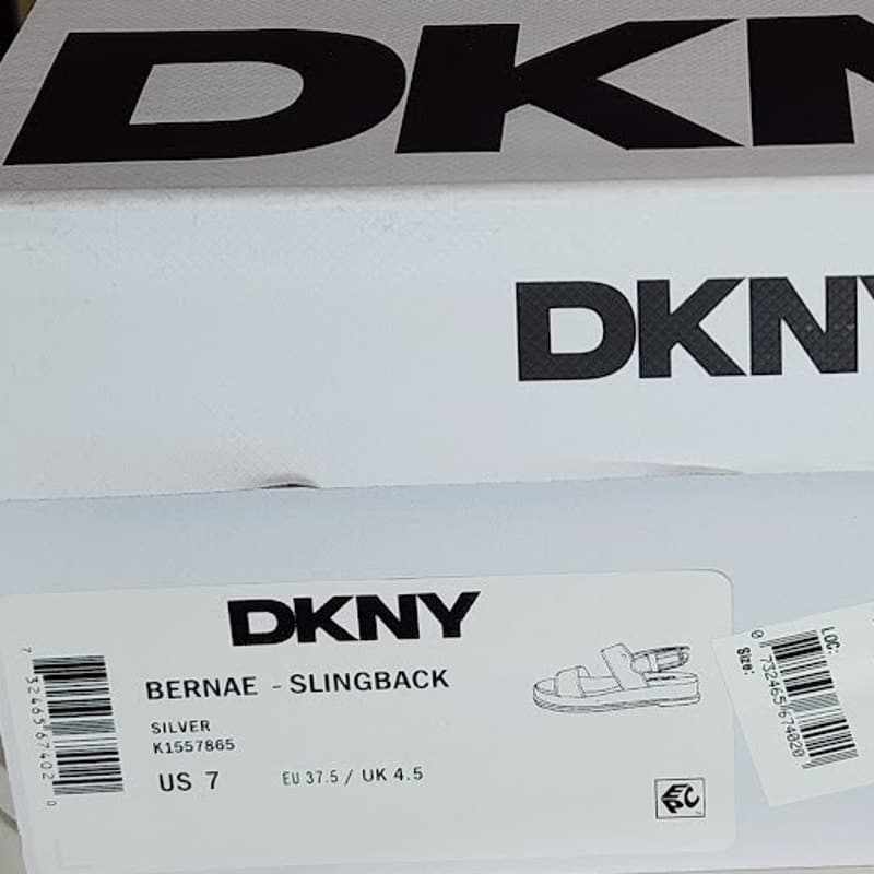 NEW - DKNY Bernae Women’s Slingback Sandals Silver - Size 7 M - Thumbnail 10