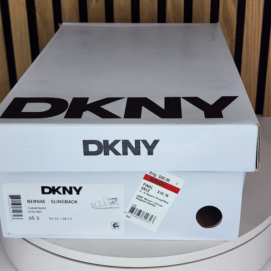 NEW - DKNY Bernae Women’s Slingback Sandals Champagne - Size 5 M - Thumbnail 10