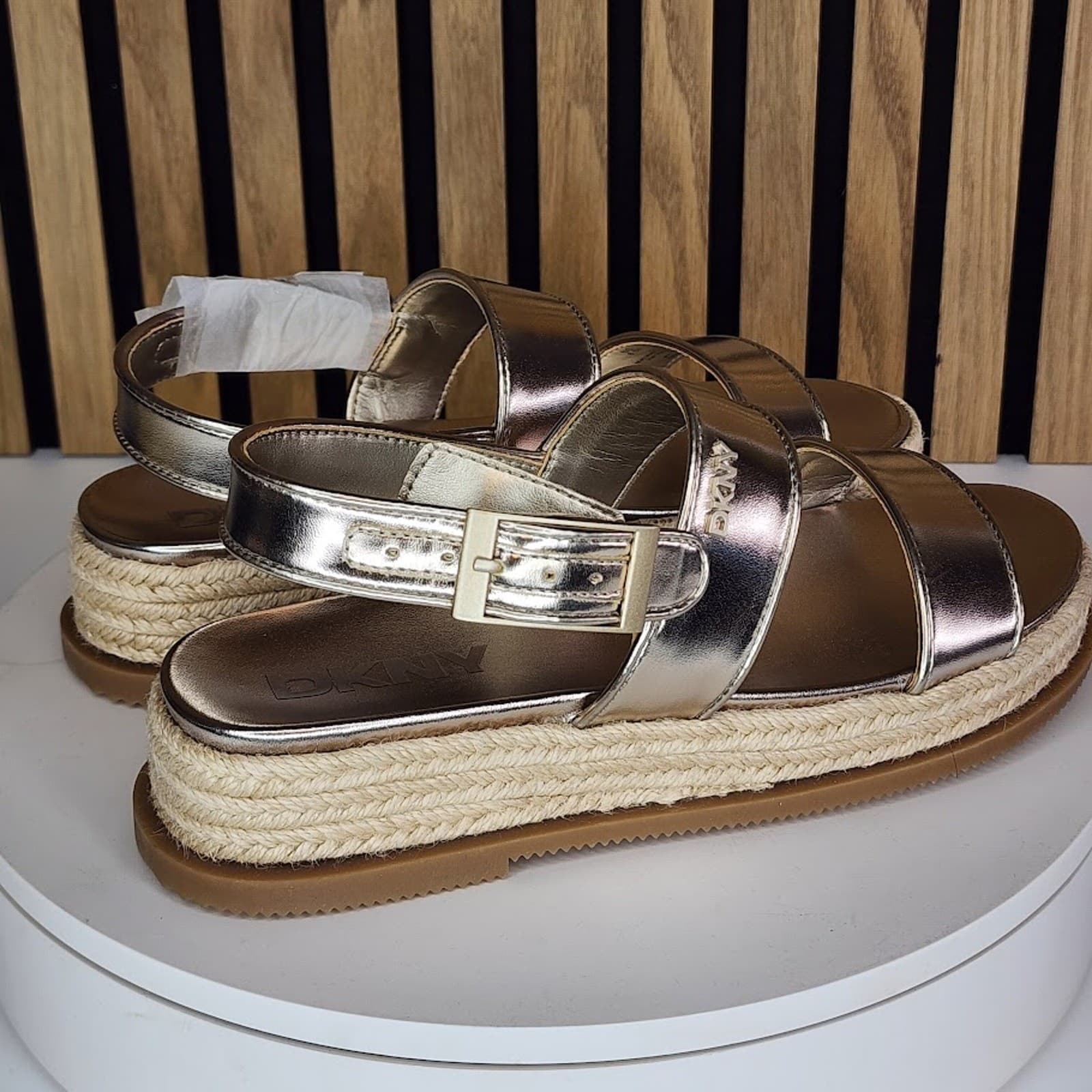 NEW - DKNY Bernae Women’s Slingback Sandals Champagne - Size 7.5 M - Thumbnail 3
