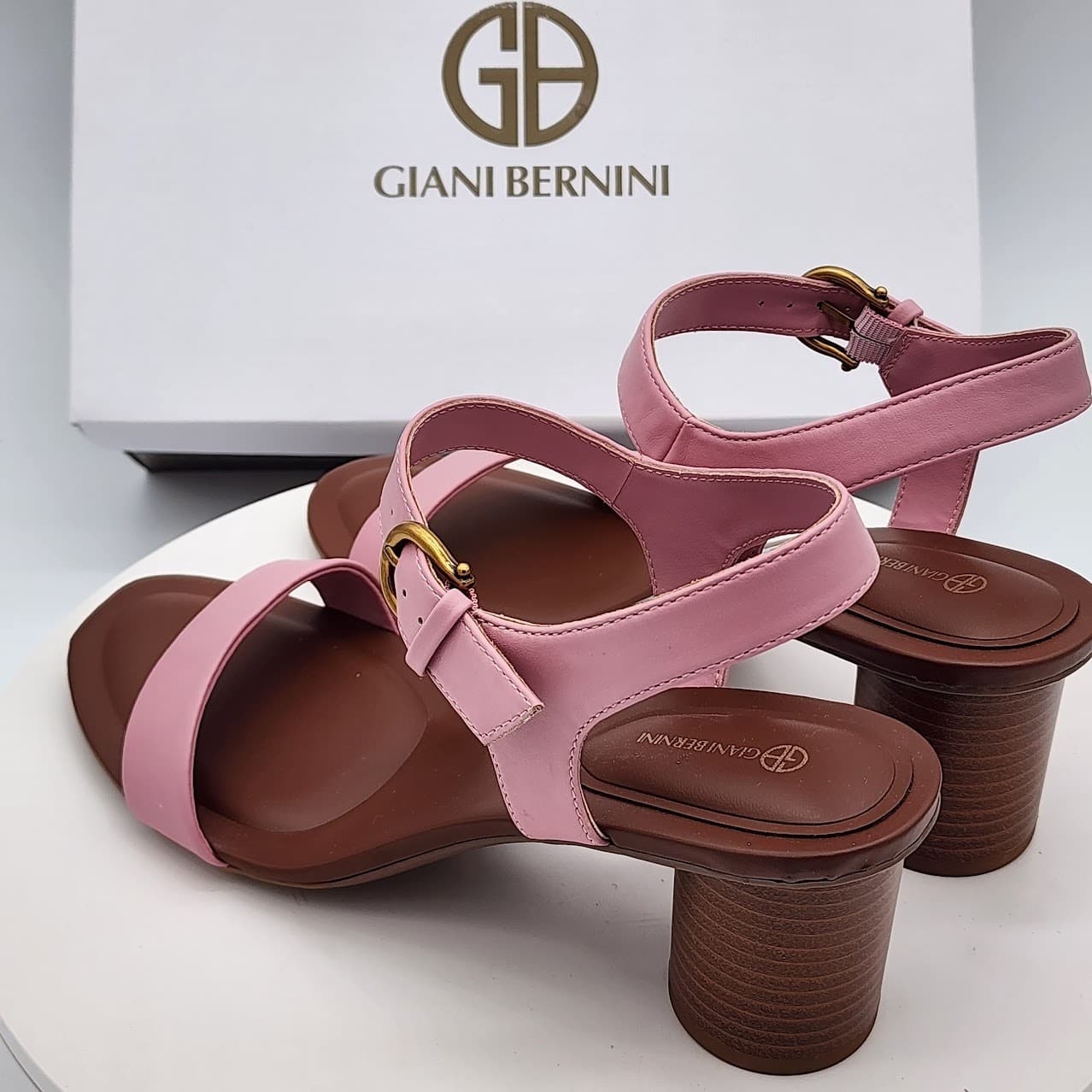 NEW - Giani Bernini Hadleyy Women’s Blush Blom Strappy Sandals Heel Size 9.5 M - Thumbnail 5