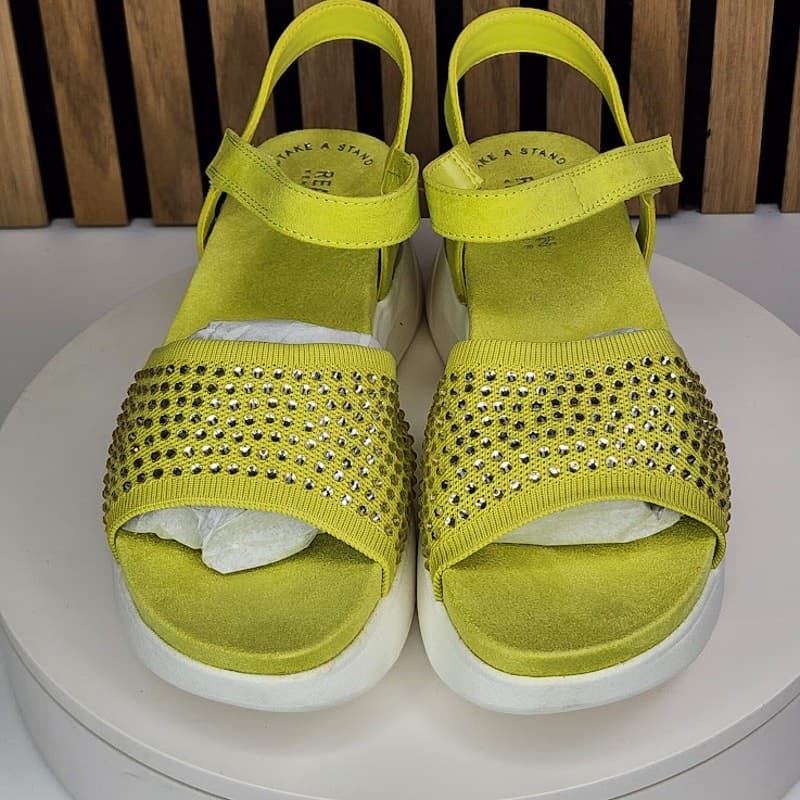 NEW - Kenneth Cole Reaction Hera Women’s Jeweled Platform Lime Sandals - Size 9 - Thumbnail 7