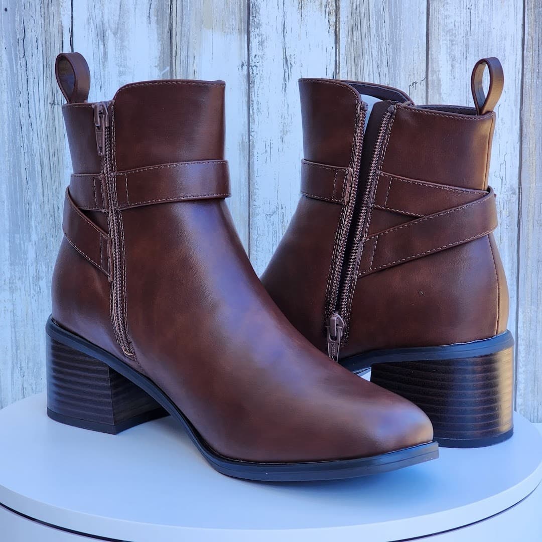 White Mountain Women's Narrows Heeled Brown Booties - Size 8.5 - Thumbnail 5