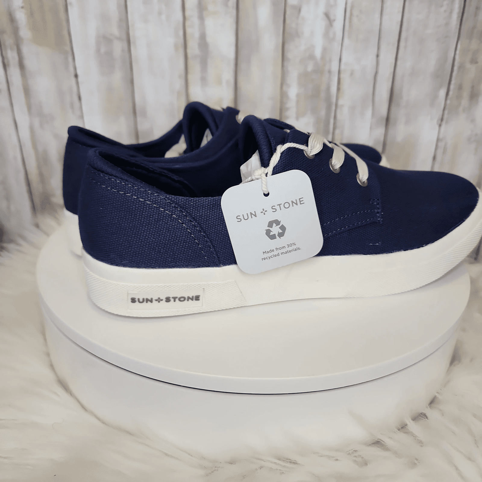 Sun Stone Mens Kiva Lace-Up Core Sneaker Navy 9.5 - Thumbnail 8