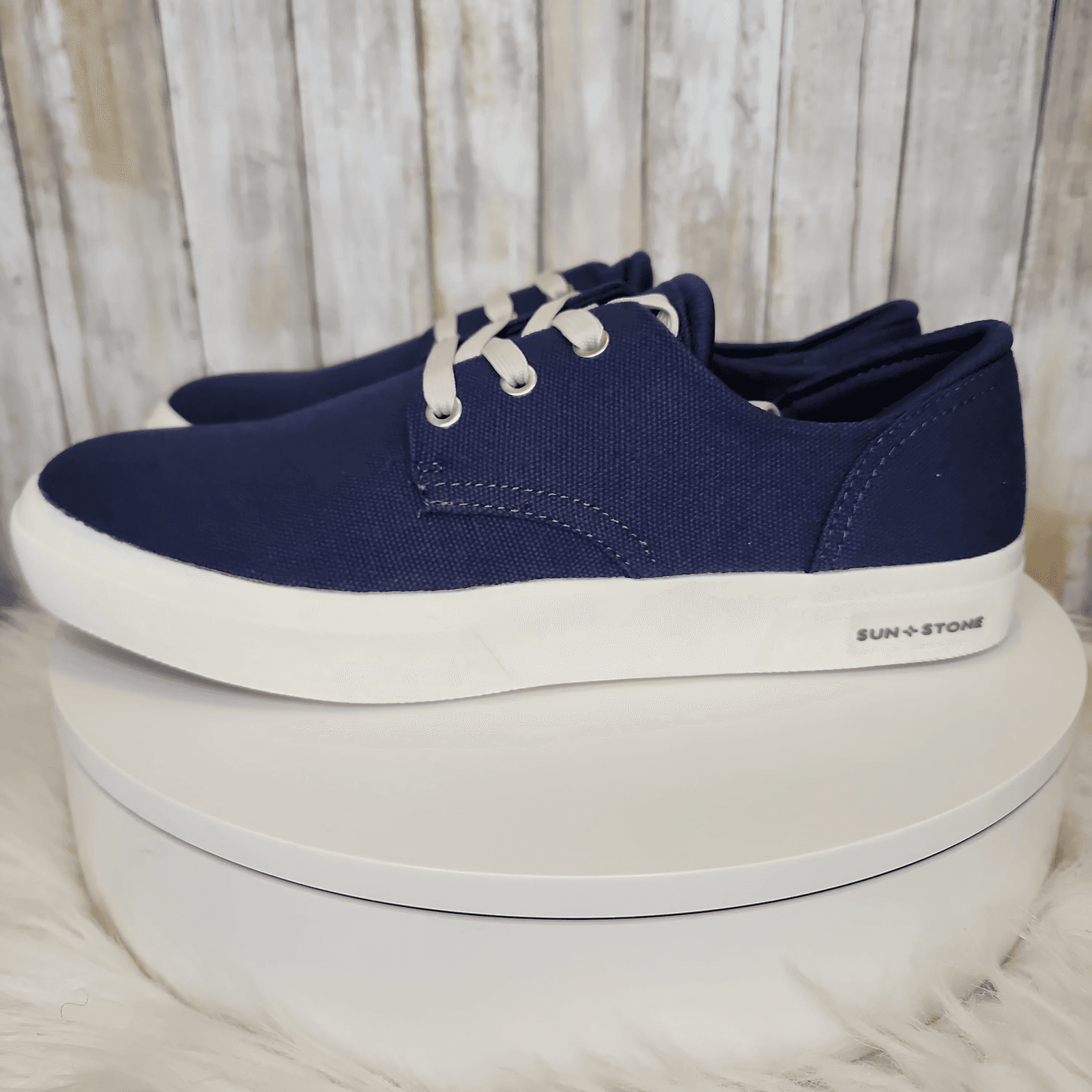 Sun Stone Mens Kiva Lace-Up Core Sneaker Navy 9.5 - Thumbnail 5