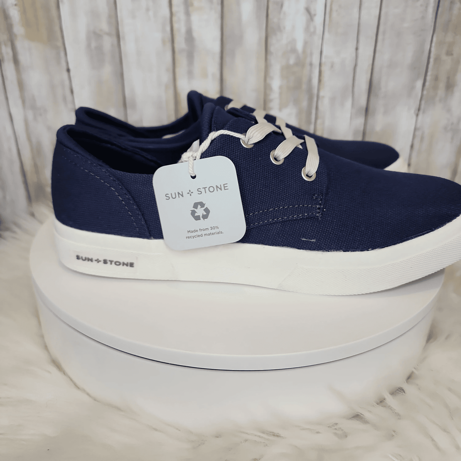 Sun Stone Mens Kiva Lace-Up Core Sneaker Navy 9.5 - Thumbnail 9