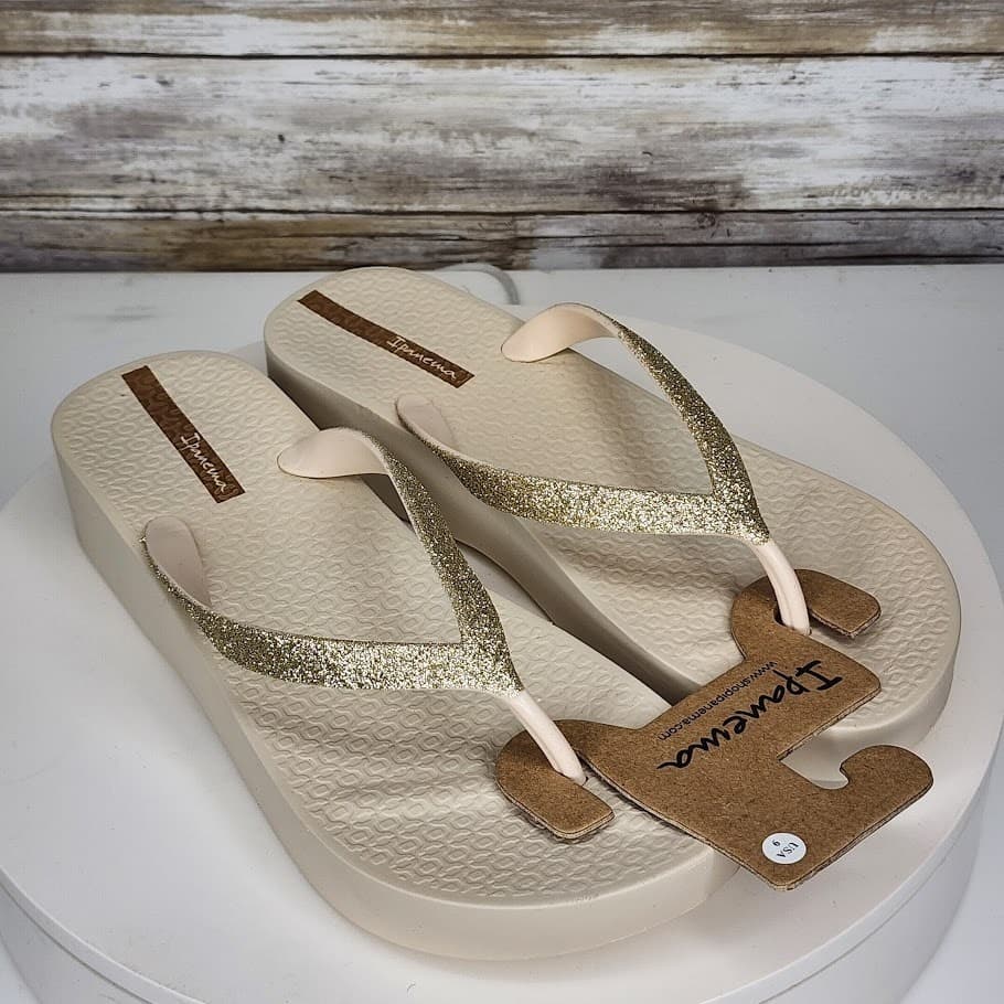 NEW - Ipanema Ipa Glitter Wedge Women’s Flip Flop Sandals Sparkle Size 9 - Thumbnail 5