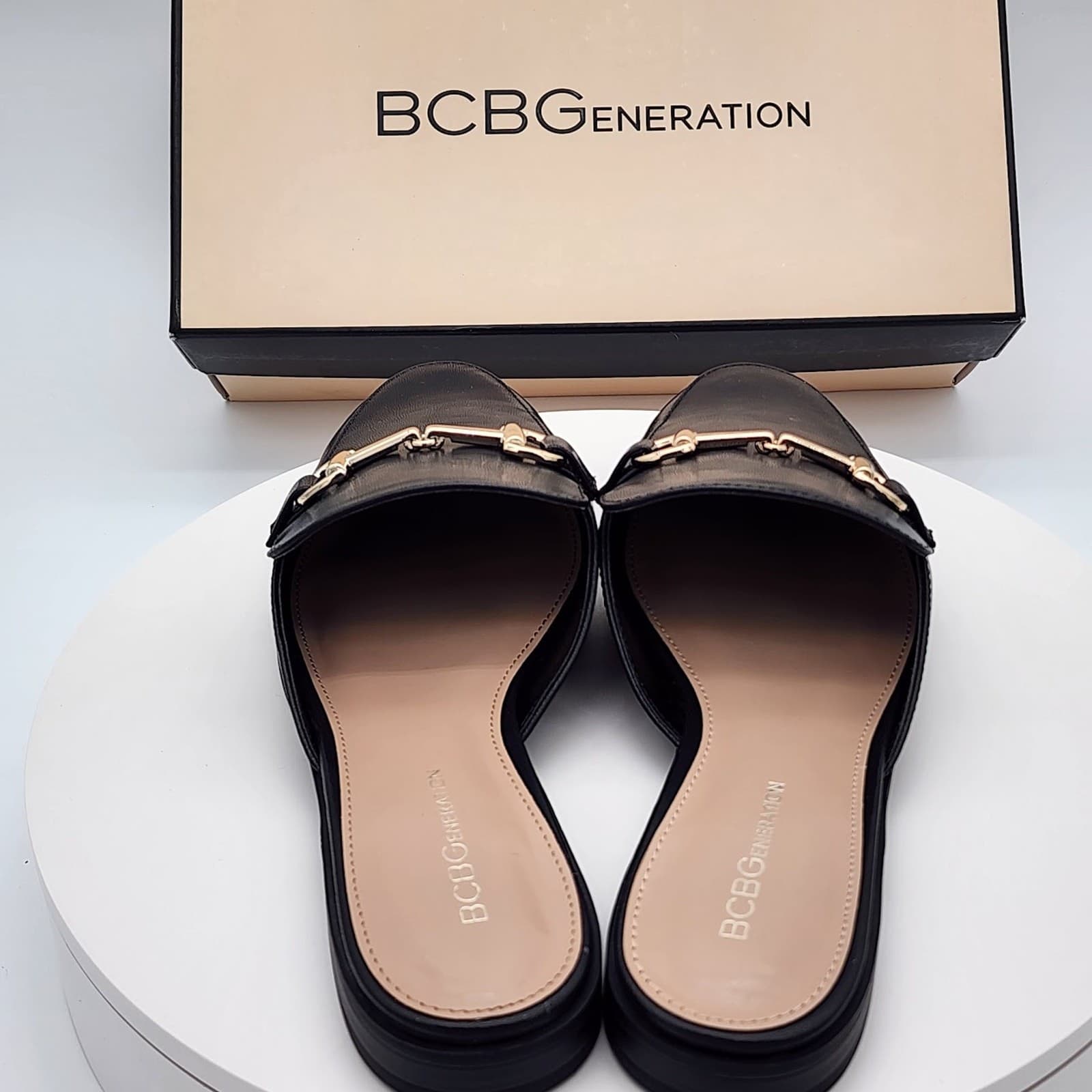 NEW BCBGeneration Zorie Black Mule Loafers Women's Size 10 M Slip-On Flats - Thumbnail 3