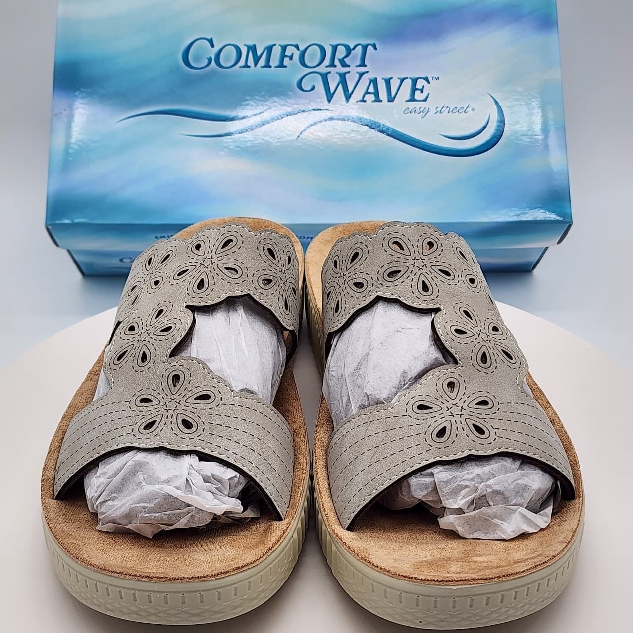 NEW Easy Street Comfort Wave Taj Slide Sandals Gray Women's Size 10M Comfort - Thumbnail 8