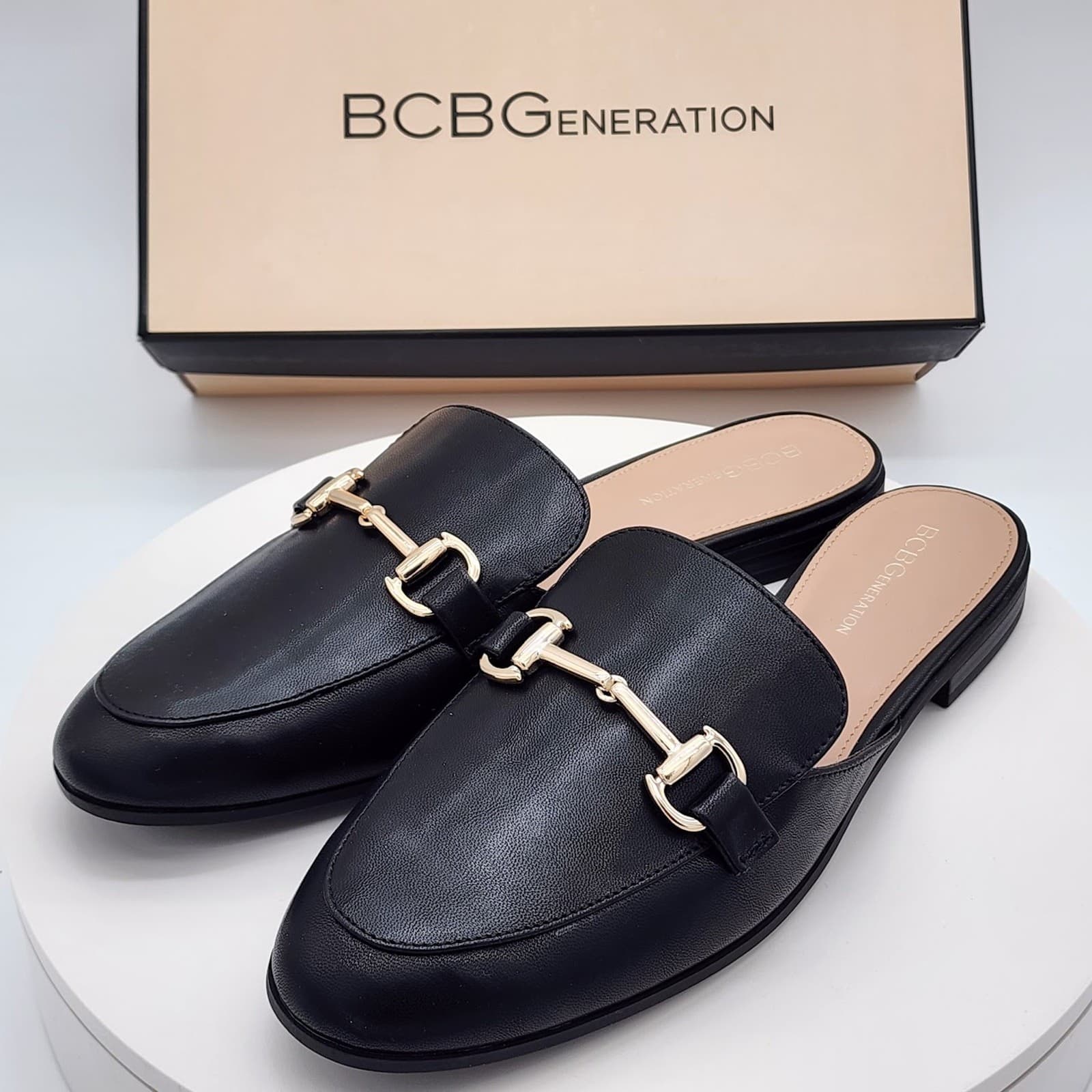 NEW BCBGeneration Zorie Black Mule Loafers Women's Size 6.5 M Slip-On Flats - Thumbnail 4