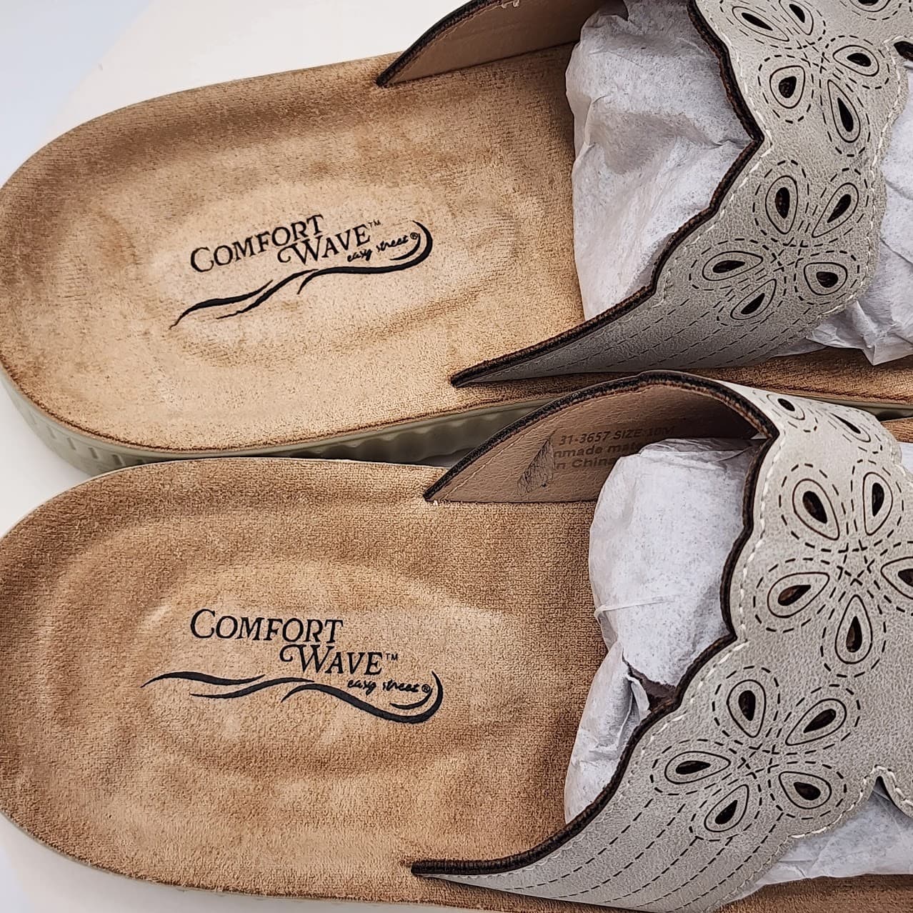 NEW Easy Street Comfort Wave Taj Slide Sandals Gray Women's Size 10M Comfort - Thumbnail 7