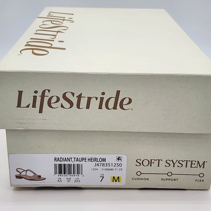 NEW LifeStride Radiant Taupe Heirloom Embellished Sandals Women's Size 7M - Thumbnail 8