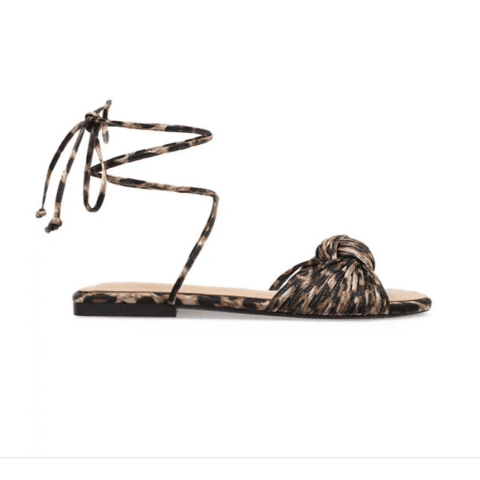 NEW - On 34th Jenniee Women’s Leopard Print Lace Up Flat Sandals Size 8.5 - Thumbnail 7