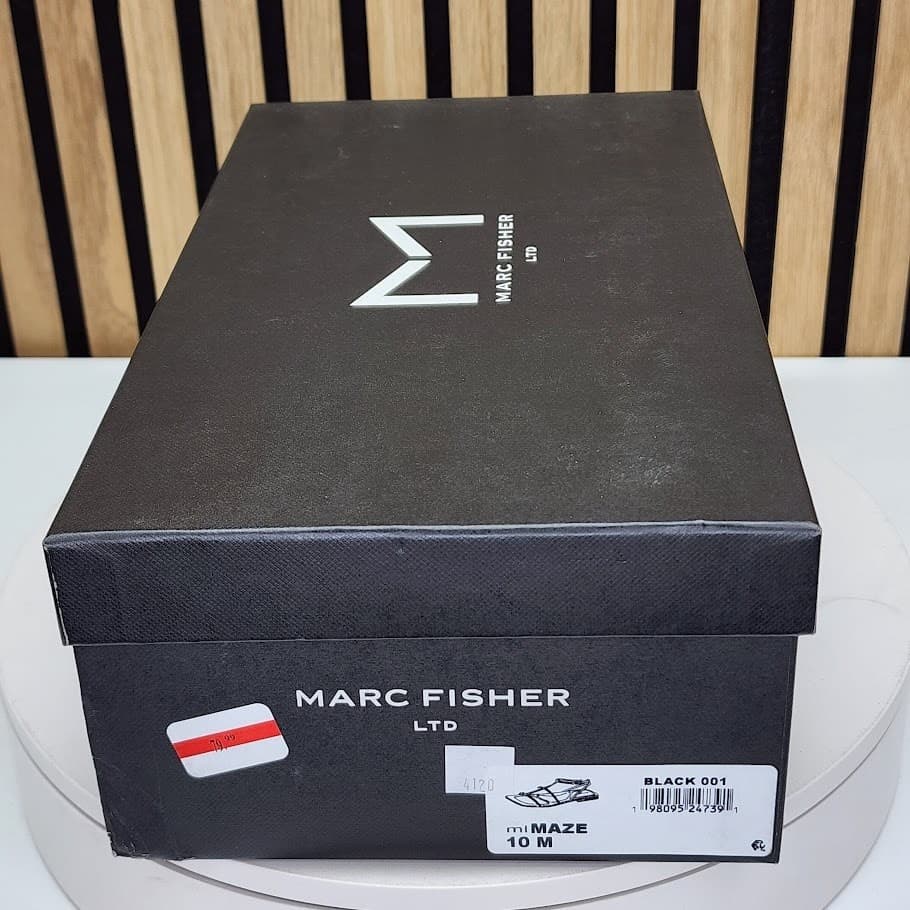 NEW - Marc Fisher LTD Maze Women’s Black Braided Caged Flat Sandals Size 10 - Thumbnail 8