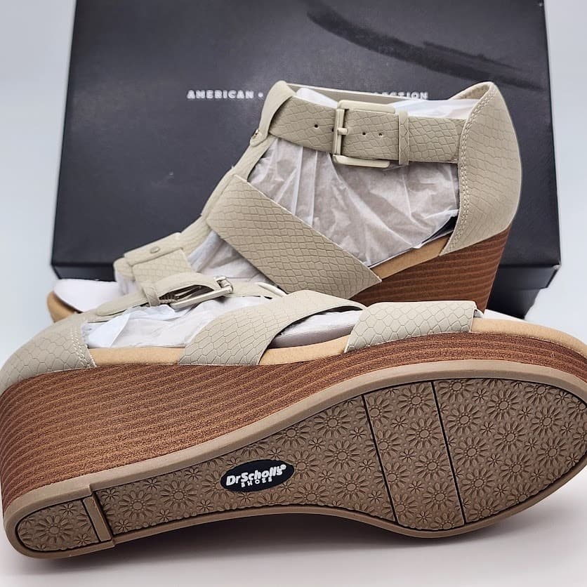 NEW Dr. Scholl's Barton Grey Wedge Sandals Women's Size 6.5M Platform Shoes - Thumbnail 8