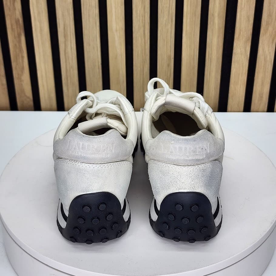 Lauren Ralph Lauren Women’s White Lace-Up Fashion Sneakers - Size 7 - Thumbnail 4