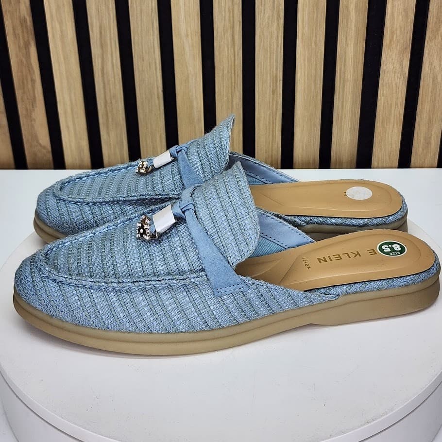 Anne Klein IFlex Women’s Blue Woven Mule Loafers – Size 8.5M - Thumbnail 5