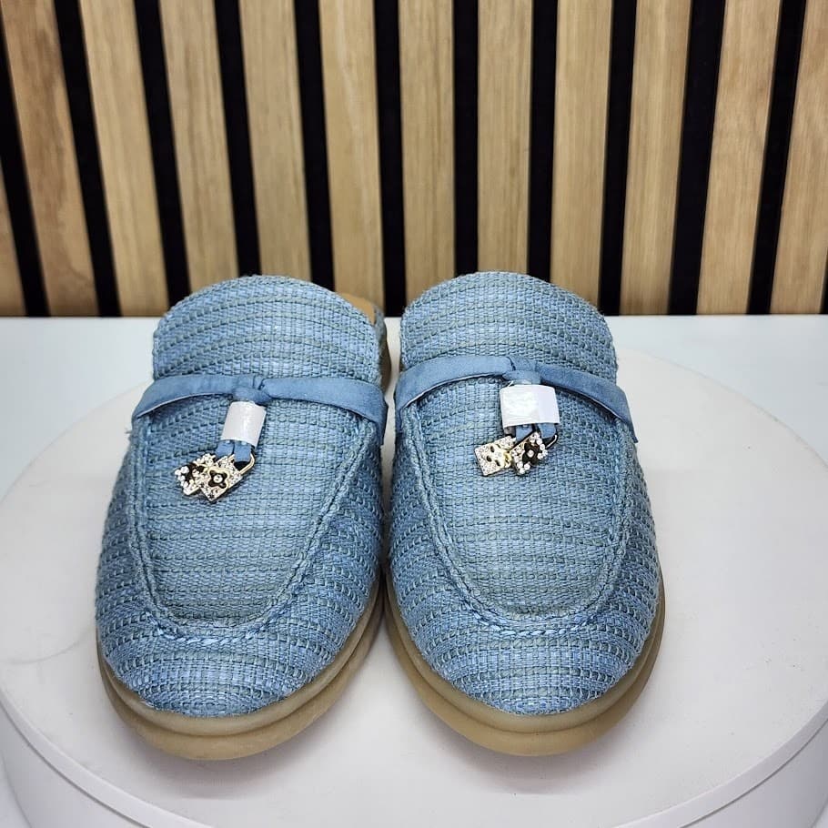 Anne Klein IFlex Women’s Blue Woven Mule Loafers – Size 8.5M - Thumbnail 7