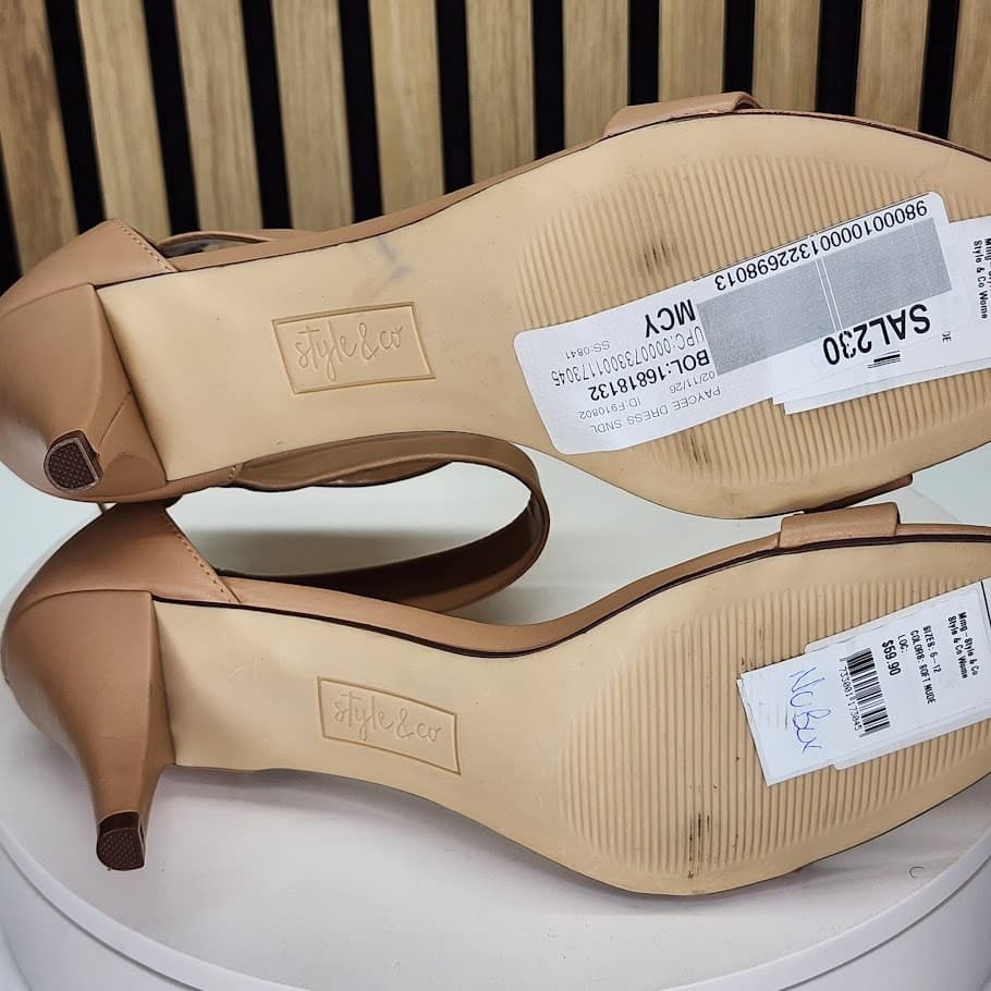 Style & Co Women’s Nude Ankle Strap Heeled Sandals – Size 12M - Thumbnail 10