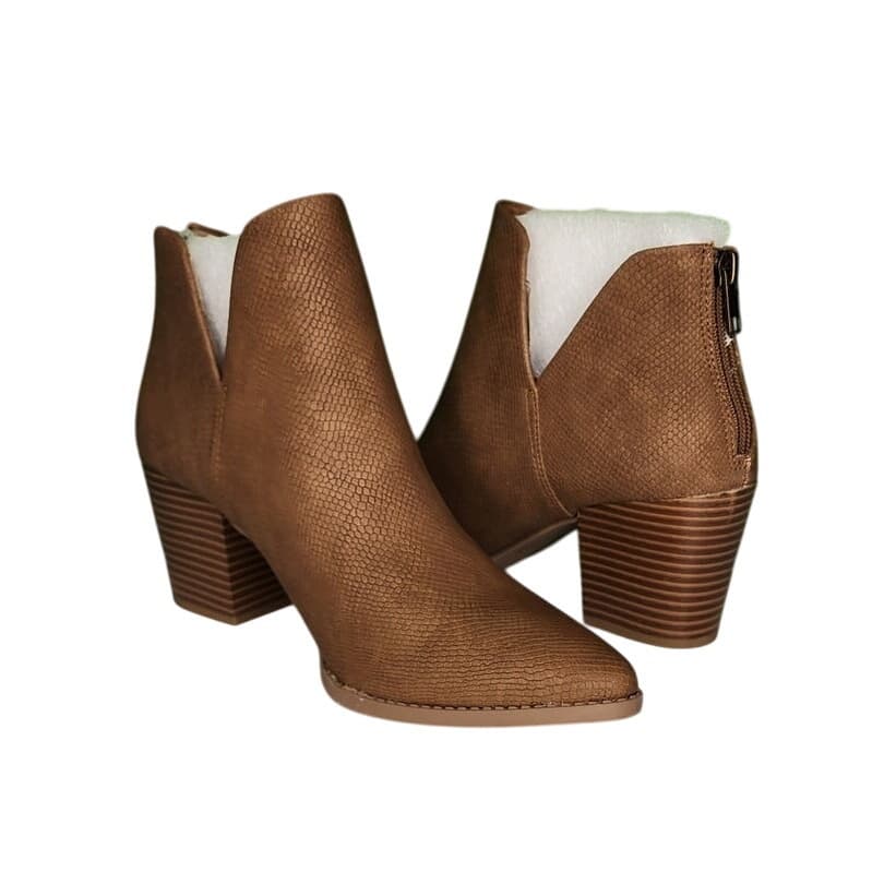 Sun + Stone Elizaa Boho V-Notch Pointed-Toe Block Heel for Women - Size 8M Brown - Thumbnail 2