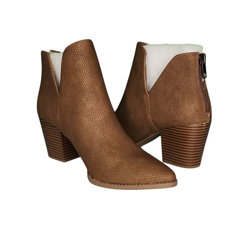 Sun + Stone Elizaa Boho V-Notch Pointed-Toe Block Heel for Women - Size 8M Brown - Thumbnail 10