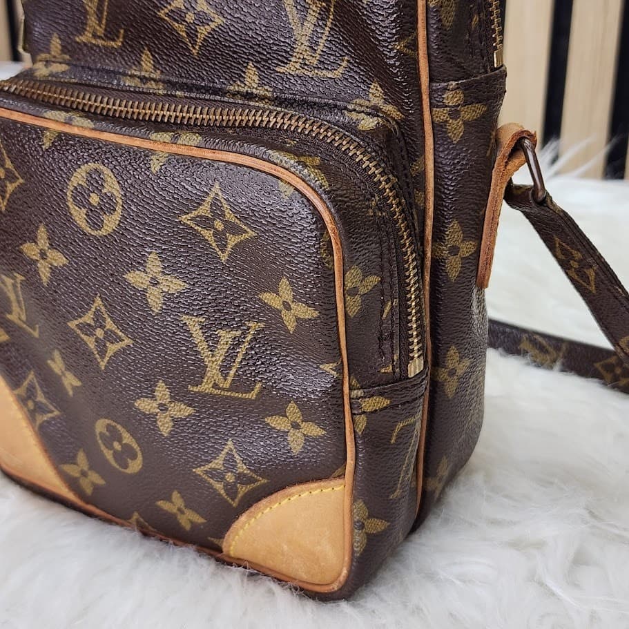 Authentic Louis Vuitton Monogram Amazon Crossbody Bag Brown Vintage - Thumbnail 3
