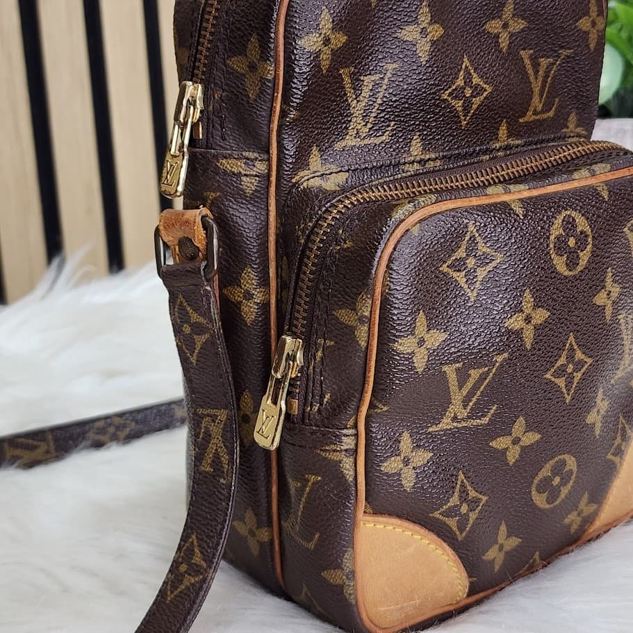 Authentic Louis Vuitton Monogram Amazon Crossbody Bag Brown Vintage - Thumbnail 5
