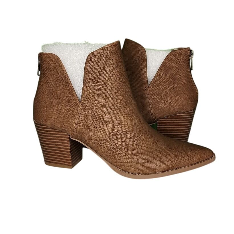 Sun + Stone Elizaa Boho V-Notch Pointed-Toe Block Heel for Women - Size 8M Brown - Thumbnail 5