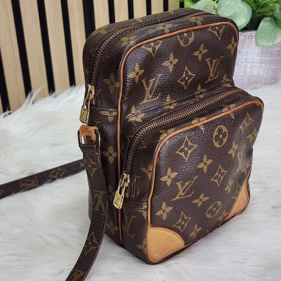 Authentic Louis Vuitton Monogram Amazon Crossbody Bag Brown Vintage - Thumbnail 4